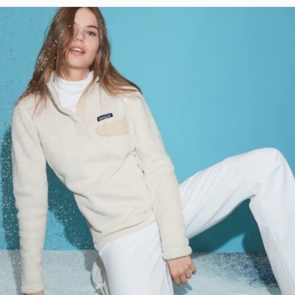 Patagonia Cream Half Zip Fleece Sweater Size XS